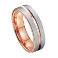 Moda de 6 mm/8 mm Ring de acero de tungsteno Joyas de oro rosa